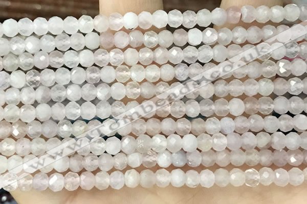 CRB2250 15.5 inches 3*4mm faceted rondelle rose quartz beads