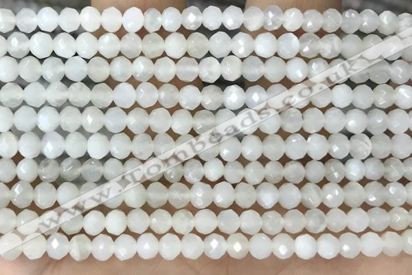 CRB2255 15.5 inches 3*4mm faceted rondelle white moonstone beads