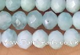 CRB2260 15.5 inches 3*4mm faceted rondelle amazonite beads