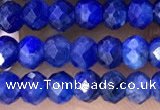 CRB2262 15.5 inches 3*4mm faceted rondelle blue kyanite beads