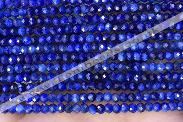 CRB2262 15.5 inches 3*4mm faceted rondelle blue kyanite beads