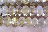 CRB2264 15.5 inches 3*5mm faceted rondelle golden rutilated quartz beads