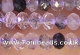 CRB2265 15.5 inches 3*4mm faceted rondelle black rutilated quartz beads