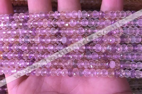 CRB2280 15.5 inches 3.5*5mm faceted rondelle mixed quartz beads