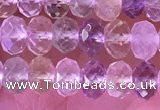 CRB2281 15.5 inches 4*6mm faceted rondelle mixed quartz beads