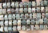 CRB2304 15.5 inches 13mm - 14mm faceted tyre ghost gemstone beads