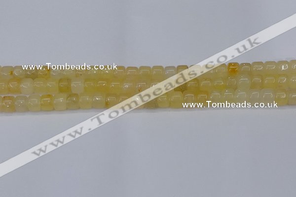 CRB2500 15.5 inches 6*8mm rondelle yellow jade beads wholesale