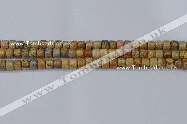 CRB2504 15.5 inches 6*8mm rondelle picture jasper beads