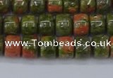 CRB2507 15.5 inches 6*8mm rondelle unakite gemstone beads