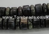 CRB253 15.5 inches 5*14mm - 10*14mm rondelle grey opal gemstone beads