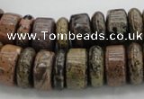 CRB255 15.5 inches 5*16mm - 8*16mm rondelle yellow artistic jasper beads