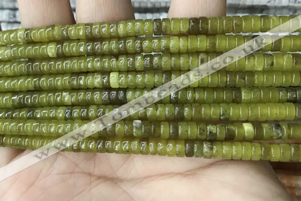 CRB2564 15.5 inches 2*4mm heishi olive jade beads wholesale