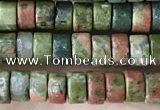 CRB2565 15.5 inches 2*4mm heishi unakite beads wholesale