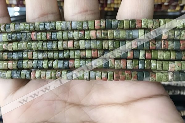 CRB2565 15.5 inches 2*4mm heishi unakite beads wholesale