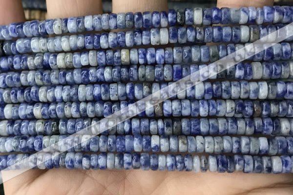 CRB2576 15.5 inches 2*4mm heishi blue spot stone beads wholesale