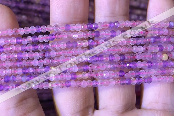 CRB2606 15.5 inches 2*3mm faceted rondelle mixed quartz beads