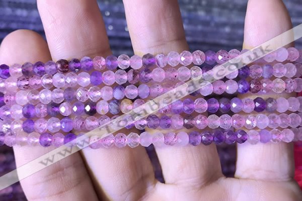 CRB2607 15.5 inches 3*4mm faceted rondelle mixed quartz beads