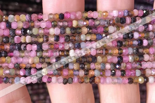 CRB2608 15.5 inches 2*3mm faceted rondelle tourmaline beads