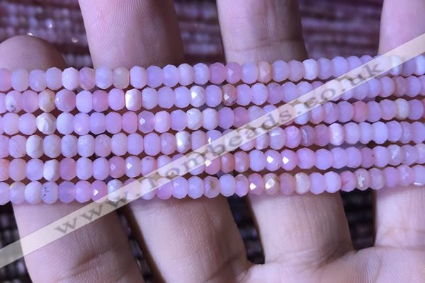 CRB2615 15.5 inches 2*3mm faceted rondelle pink opal beads