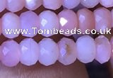 CRB2616 15.5 inches 3*4mm faceted rondelle pink opal beads