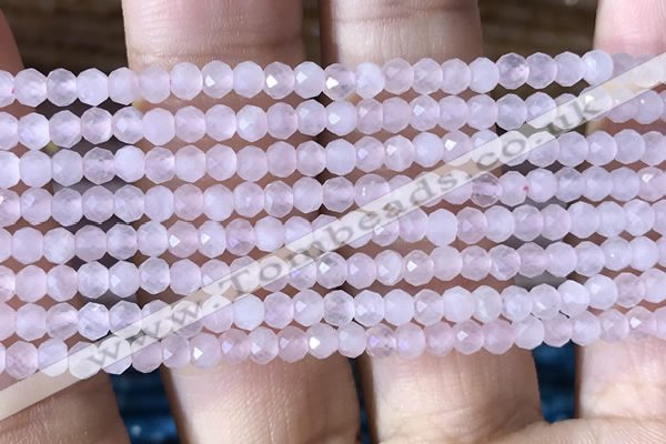 CRB2622 15.5 inches 2*3mm faceted rondelle rose quartz beads