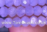 CRB2627 15.5 inches 3*4mm faceted rondelle blue chalcedony beads