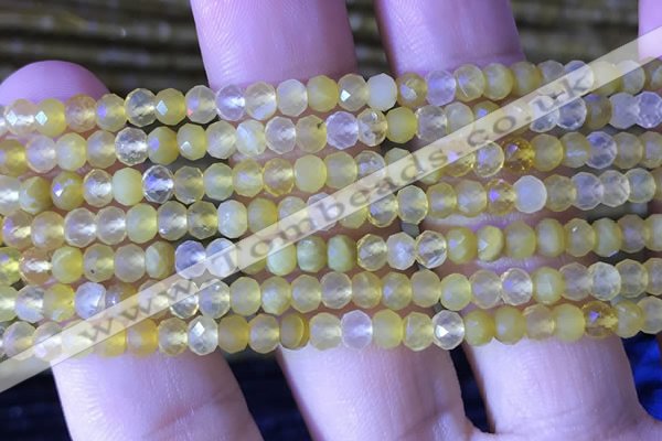 CRB2635 15.5 inches 3*4mm faceted rondelle yellow opal beads