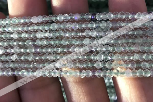 CRB2639 15.5 inches 2*3mm faceted rondelle fluorite gemstone beads