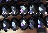 CRB2653 15.5 inches 4*6mm faceted rondelle black spinel beads