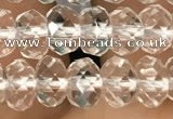 CRB2670 15.5 inches 4*6mm faceted rondelle white crystal beads