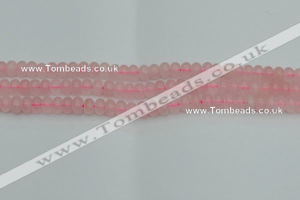 CRB2801 15.5 inches 5*8mm rondelle rose quartz beads wholesale