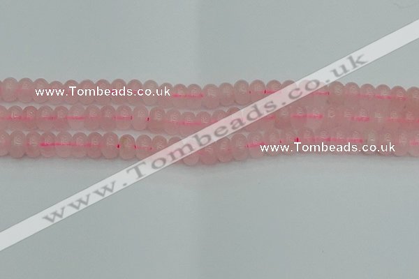 CRB2802 15.5 inches 6*10mm rondelle rose quartz beads wholesale