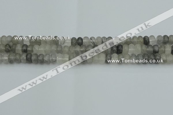 CRB2805 15.5 inches 4*6mm rondelle cloudy quartz beads wholesale