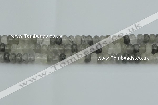 CRB2806 15.5 inches 5*8mm rondelle cloudy quartz beads wholesale