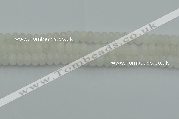 CRB2812 15.5 inches 6*10mm rondelle white jade beads wholesale