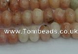 CRB2841 15.5 inches 5*8mm rondelle red plum blossom jade beads