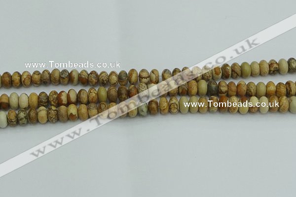 CRB2855 15.5 inches 4*6mm rondelle picture jasper beads