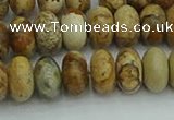 CRB2857 15.5 inches 6*10mm rondelle picture jasper beads