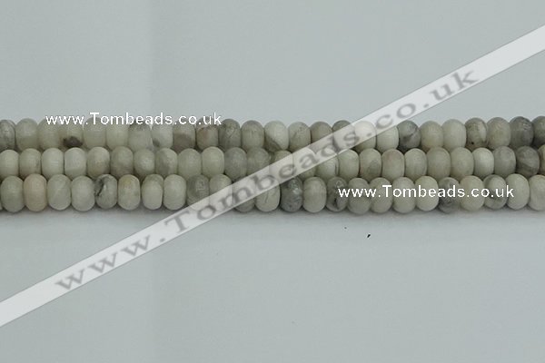 CRB2862 15.5 inches 6*10mm rondelle grey agate beads