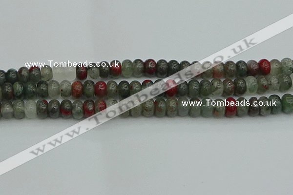 CRB2872 15.5 inches 6*10mm rondelle blood jasper beads