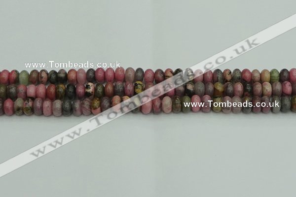 CRB2885 15.5 inches 4*6mm rondelle rhodonite beads wholesale