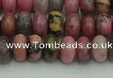 CRB2886 15.5 inches 5*8mm rondelle rhodonite beads wholesale