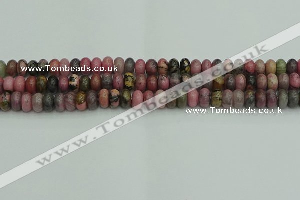 CRB2886 15.5 inches 5*8mm rondelle rhodonite beads wholesale