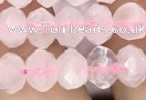 CRB3002 15.5 inches 6*8mm faceted rondelle rose quartz beads