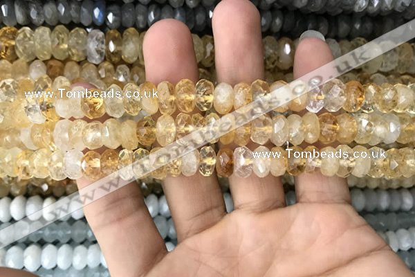 CRB3012 15.5 inches 5*8mm faceted rondelle citrine beads