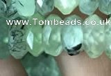 CRB3017 15.5 inches 6*12mm faceted rondelle prehnite beads