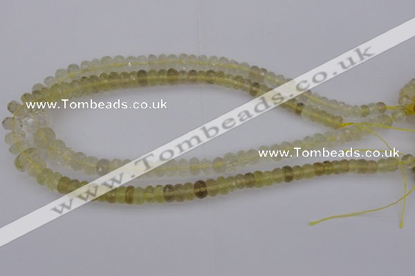 CRB303 15.5 inches 5*8mm - 10*14mm faceted rondelle lemon quartz beads