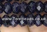 CRB3034 15.5 inches 5*8mm faceted rondelle blue goldstone beads