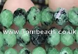 CRB3037 15.5 inches 5*8mm faceted rondelle ruby zoisite beads