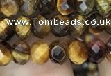 CRB3039 15.5 inches 4*6mm faceted rondelle yellow tiger eye beads